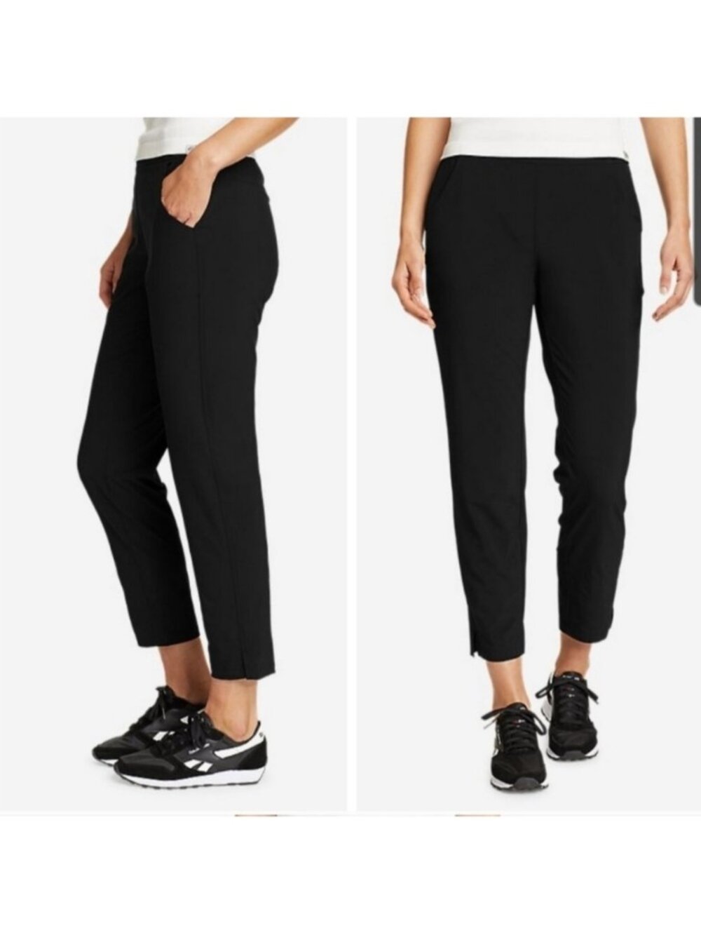 Eddie Bauer Departure Ankle Crop Pants Stretch Nylon Hiking Black Active medium